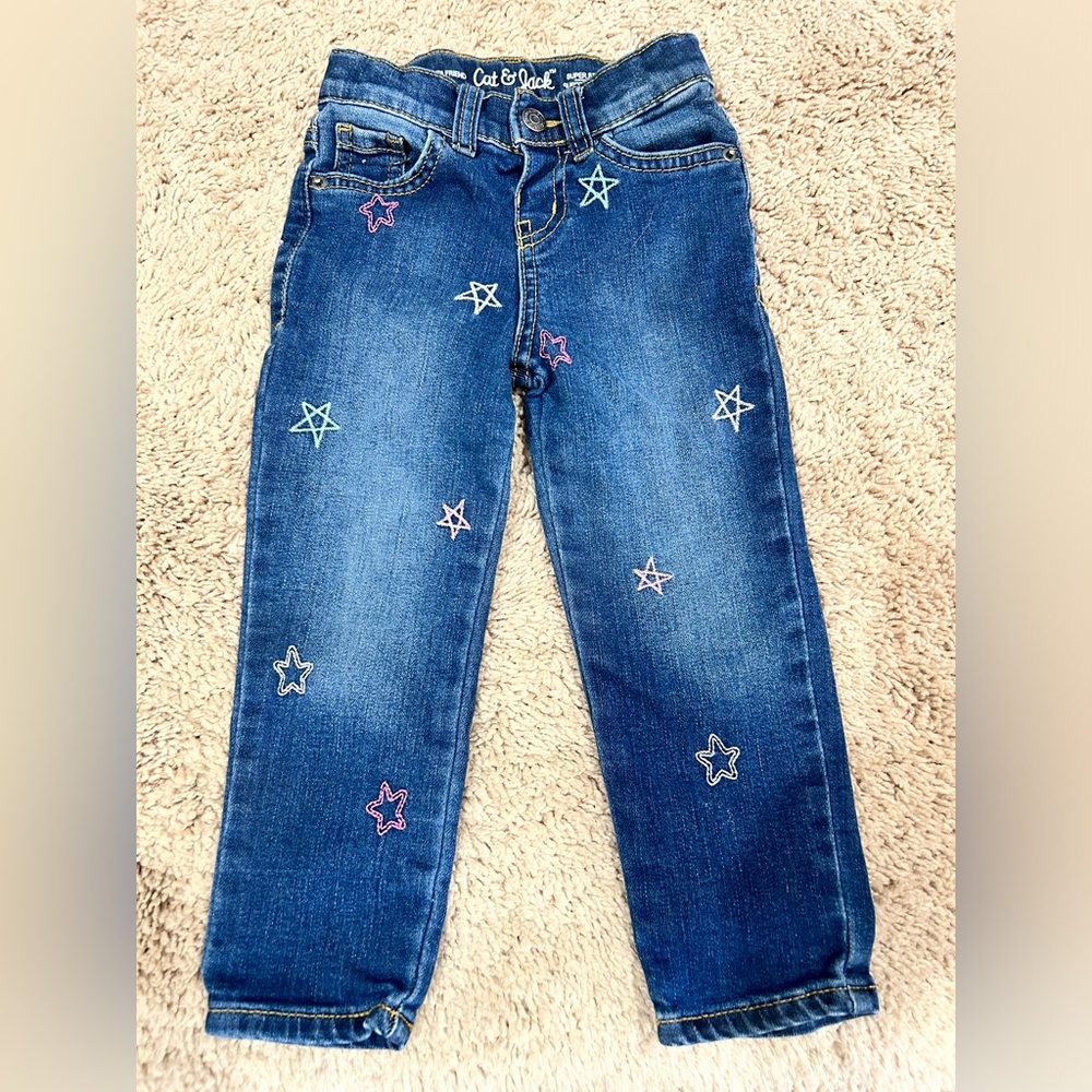 2T embroidered toddler jeans denim pants